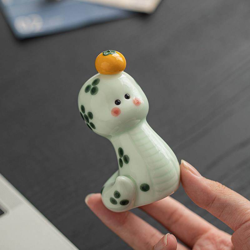 大吉大利小花蛇茶宠摆件治愈系可爱生肖吉祥物茶桌装饰品蛇年礼品,餐饮具,茶宠摆件,淘宝优惠券,粉丝福利购,淘宝优惠卷