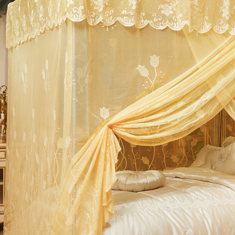 双门老式蚊帐床帐家用卧室1.5m床加厚加密1.8米1.6二开门2门宫廷