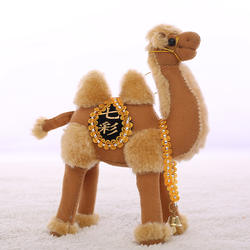 敦煌工艺骆驼毛绒玩具软质手工儿童玩偶家居摆件沙漠旅游纪念品