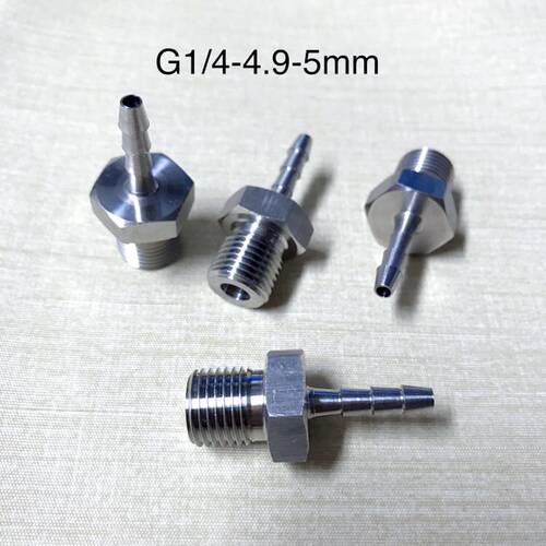 G1/4-5mm不锈钢宝塔接头宝塔杆外径4.8-5.2mm外螺纹G1/4 二分外丝