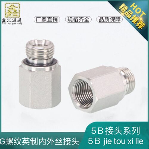 5B接头英制G螺纹液压ED补芯永华标准内外丝转换RI螺纹ED密封派克