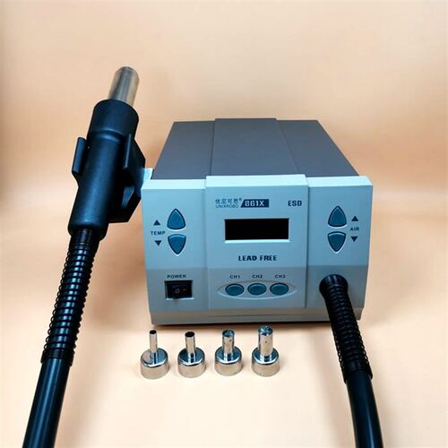 优尼可思UNIXROBO 861X热风枪 液晶显示 休眠储存 旋风直风转换