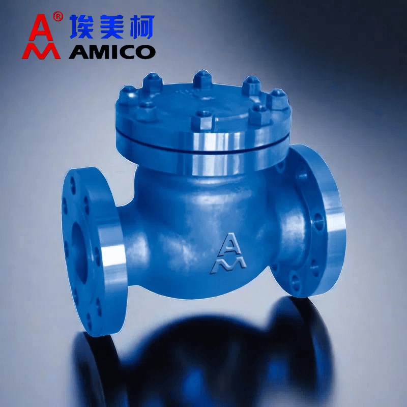 埃美柯止回阀H44T16 6498B铸铁法兰旋启式管道单向阀卧式逆止阀