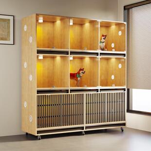 实木狗笼狗柜寄养展示柜繁育笼狗别墅小型中型大型猫狗带厕所狗舍
