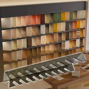 全屋定制色板卡槽斜插展示架整体橱柜门板大理石材试用包品亚克陈