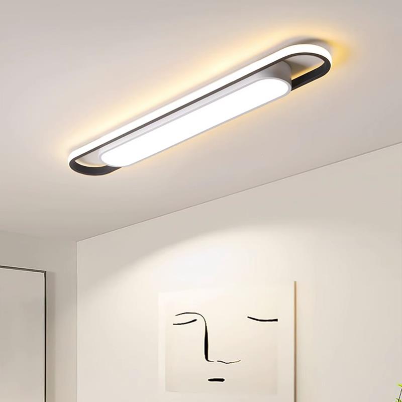 超薄极简无缝隙长条过道吸顶灯简约LED阳台玄关入户门衣帽间灯具