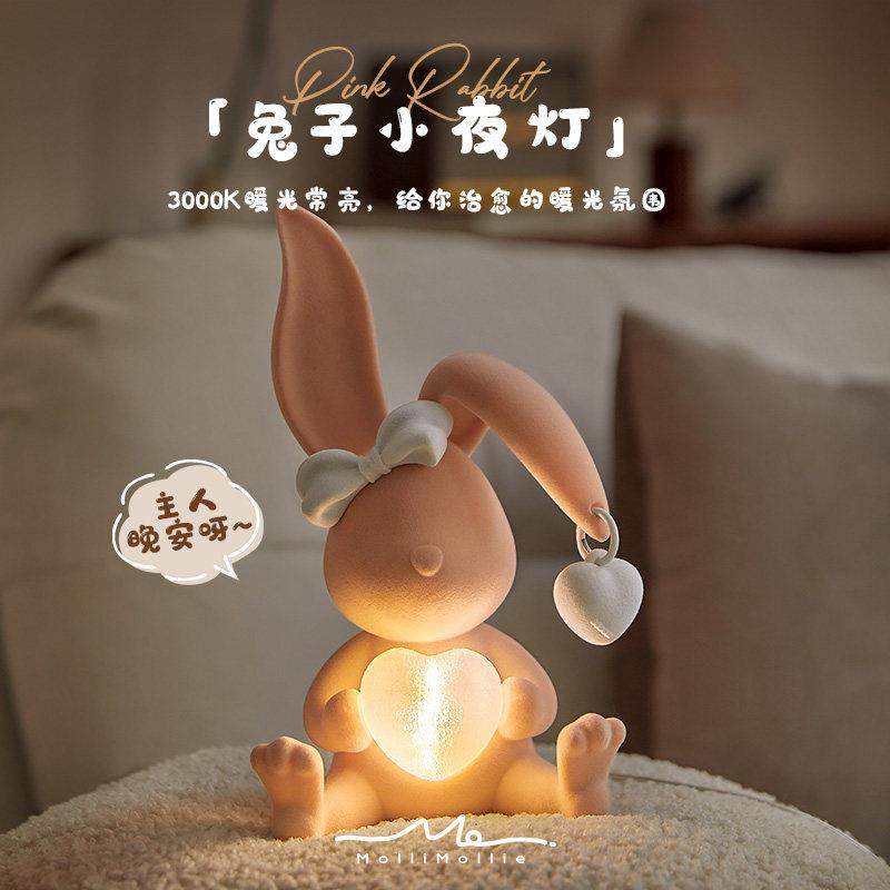 莫里乐园【瑞比兔】充电小夜灯卧室床头台灯儿童房氛围睡眠灯,家装灯饰光源,小夜灯,淘宝优惠券,粉丝福利购,淘宝优惠卷