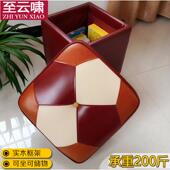 小皮凳子沙发凳收纳门口试换鞋 搁脚凳方皮墩子茶几凳储物矮妆凳软