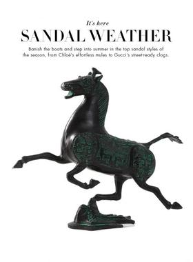 中式样板间装饰品 纯铜马踏飞燕书房博古架摆件仿古青铜器工艺品