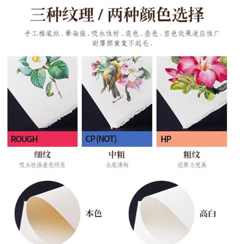 获多福水彩纸彩铅纸细纹棉浆带毛边 水彩画纸中粗,文具电教/文化用品/商务用品,素描/速写本,淘宝优惠券,粉丝福利购,淘宝优惠卷