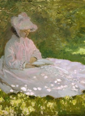 莫奈 lud on 印象派大师田园风经典人物肖像画 旁白装饰画