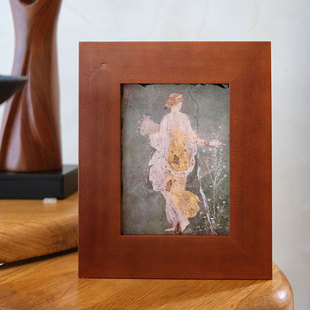 岩板画庞贝古城复古神芙罗拉岩板画软装客厅餐边柜实木挂画