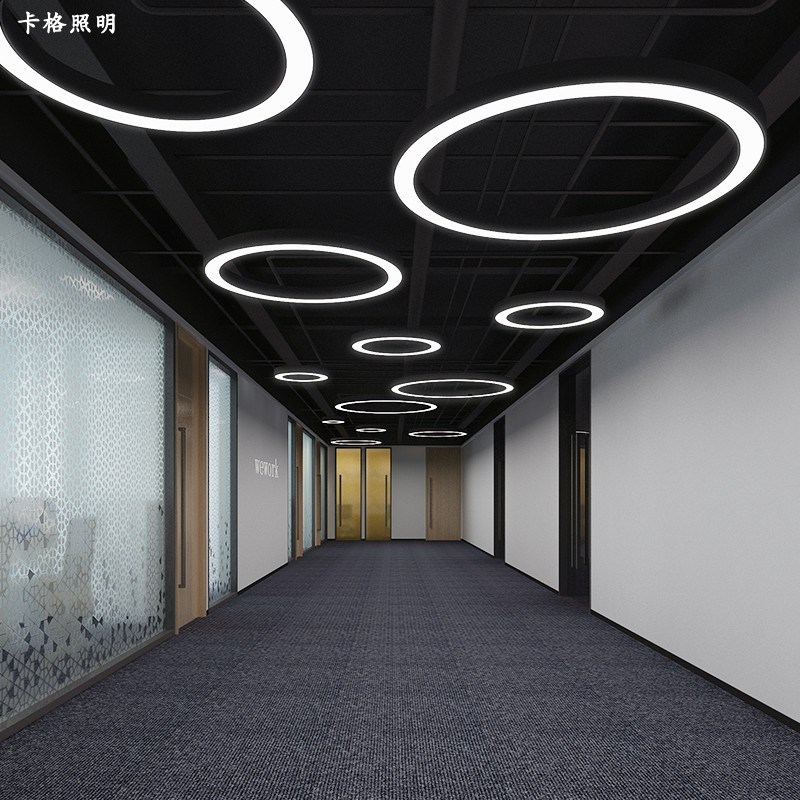 圆形圆环办公室超市店铺健身房工业风灯圆圈环形灯具