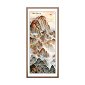 泰山日出挂画玄关装 饰画入户门正对墙画竖山水画背靠山图壁画