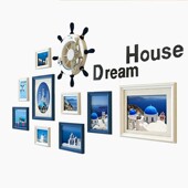 照片墙装 饰免打客厅相片墙实木相片框背景墙相框挂墙创意