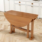 圆桌楠竹小户型餐桌半圆桌现代出租屋吃饭小圆桌子