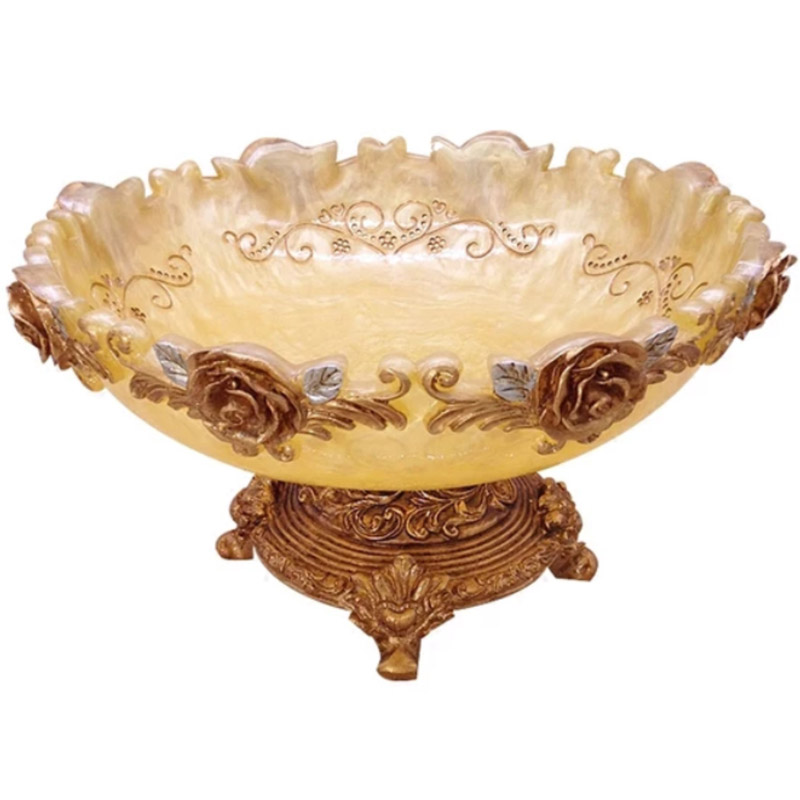 欧式干果盘奢华创意树脂装饰品客厅大号茶几家居水果盘家用