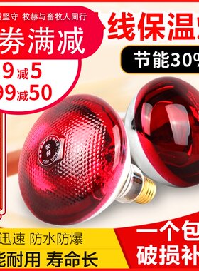 保温灯养殖猪用仔猪加热取暖灯红外线保暖小猪仔兽用烤灯灯泡