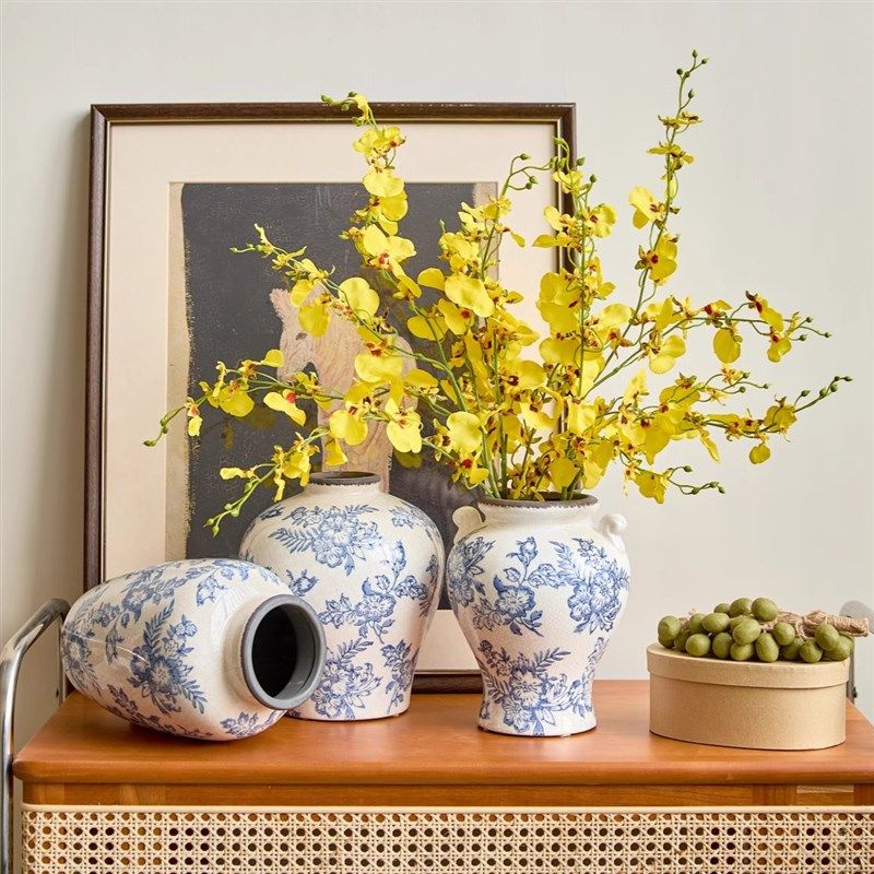 新中古青瓷复古瓶陶瓷鲜新年客厅装饰品插器,家居饰品,花瓶,淘宝优惠券,粉丝福利购,淘宝优惠卷