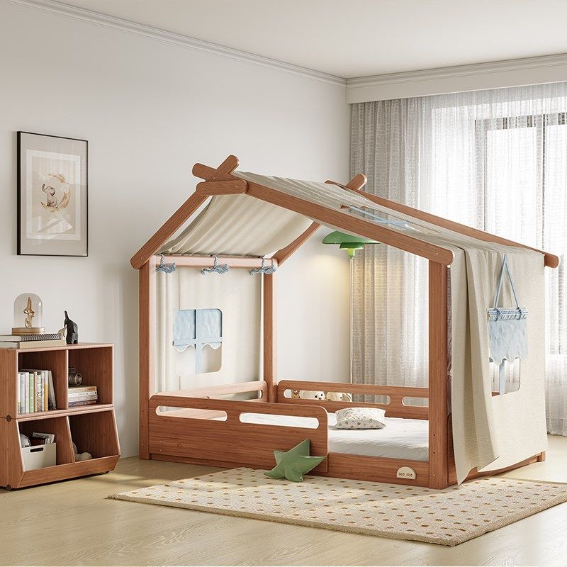 儿童床实木床地台床女孩床男孩护栏床新款伸缩床小孩树屋床,住宅家具,儿童床/儿童抽拉床,淘宝优惠券,粉丝福利购,淘宝优惠卷