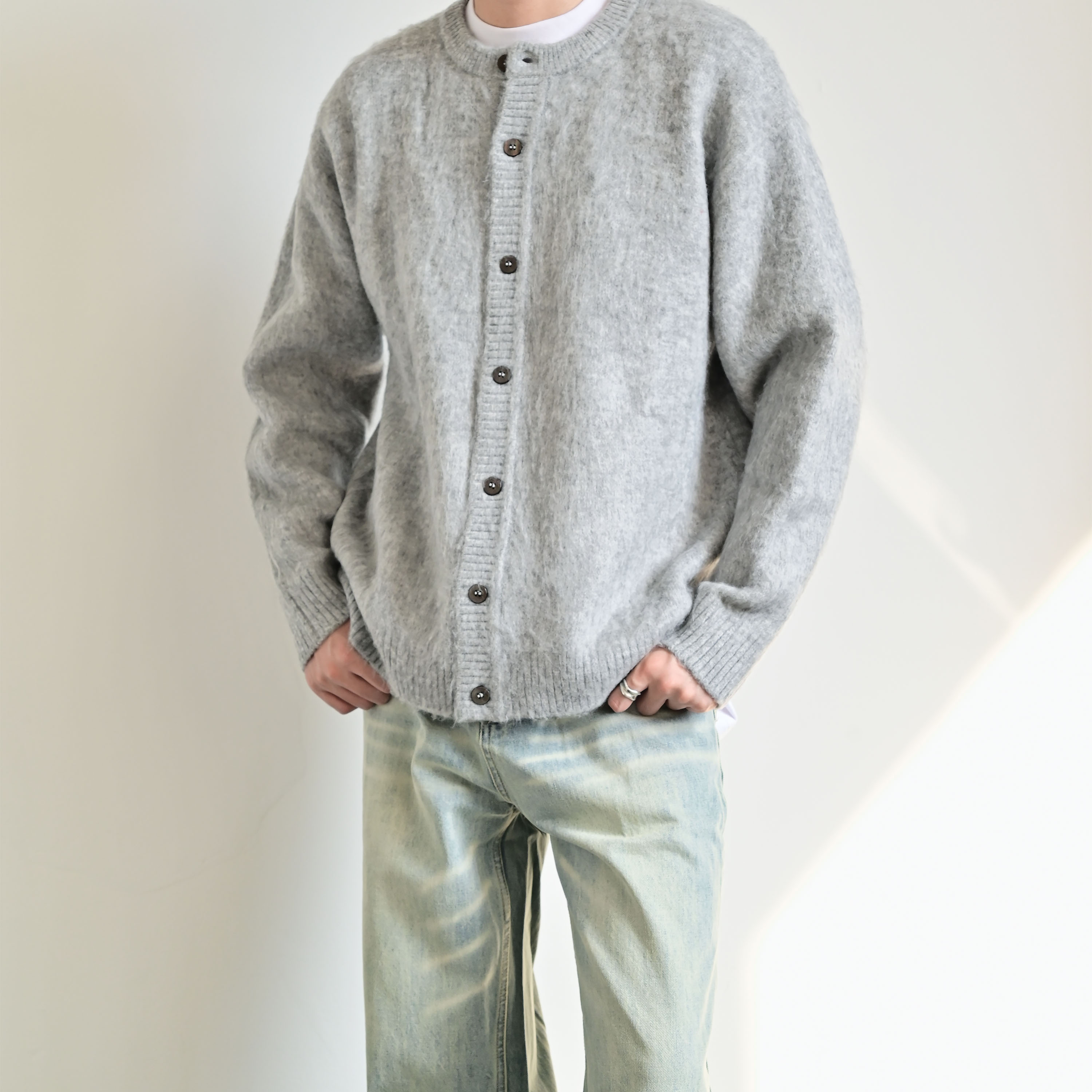 233UNIT美式复古慵懒风开衫毛衣