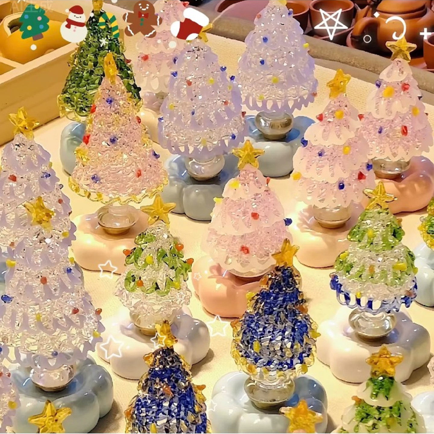 景德镇旋转玻璃琉璃摆件圣诞节装饰品送女生小礼物新款水晶圣诞树,家居饰品,桌面摆件,淘宝优惠券,粉丝福利购,淘宝优惠卷