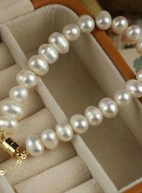 复古几何不规则淡水珍珠手链简约时尚设计手环欧美宫廷风气质手饰