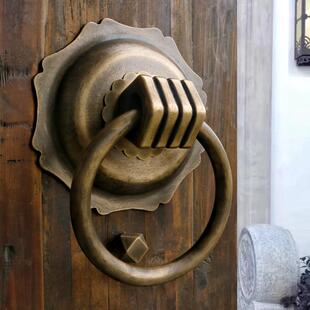 中国风全铜大门环彷古纯铜拉环实木门拉手环院落古建筑老式胡雪岩