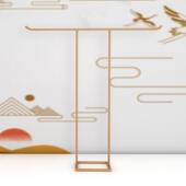 中式 彷古T字架铁.钢 汉服展示架和服衣帽落地架禅意衣纹挂衣架唐装