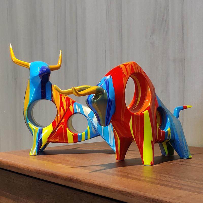 创意牛摆件简约现代客厅电视柜酒柜办公室桌面装饰品软装工艺礼品,家居饰品,装饰摆件,淘宝优惠券,粉丝福利购,淘宝优惠卷