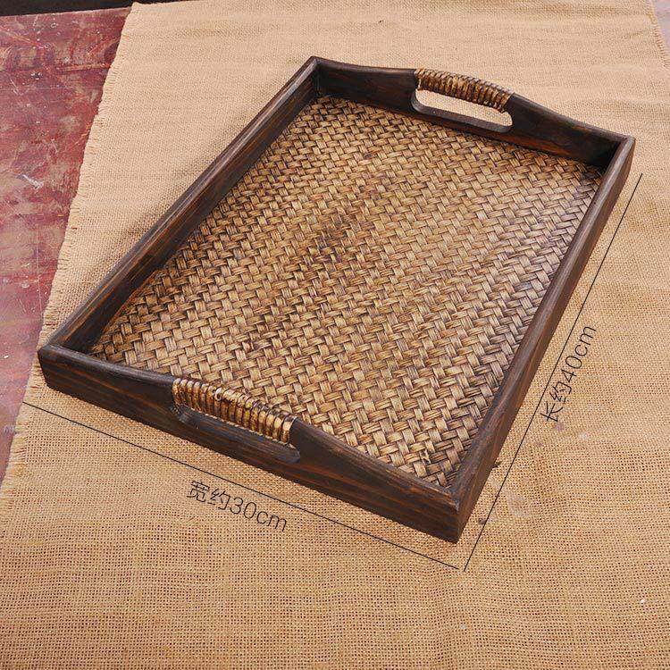 泰国进口 实木竹编托盘 东南亚复古果盘 泰式酒店美容院茶室茶盘,家居饰品,果盘/果篓,淘宝优惠券,粉丝福利购,淘宝优惠卷