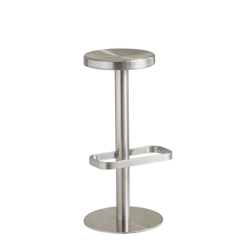 工业风酒吧不锈钢吧台凳咖啡厅可旋转圆凳升降高脚凳金属吧台椅子