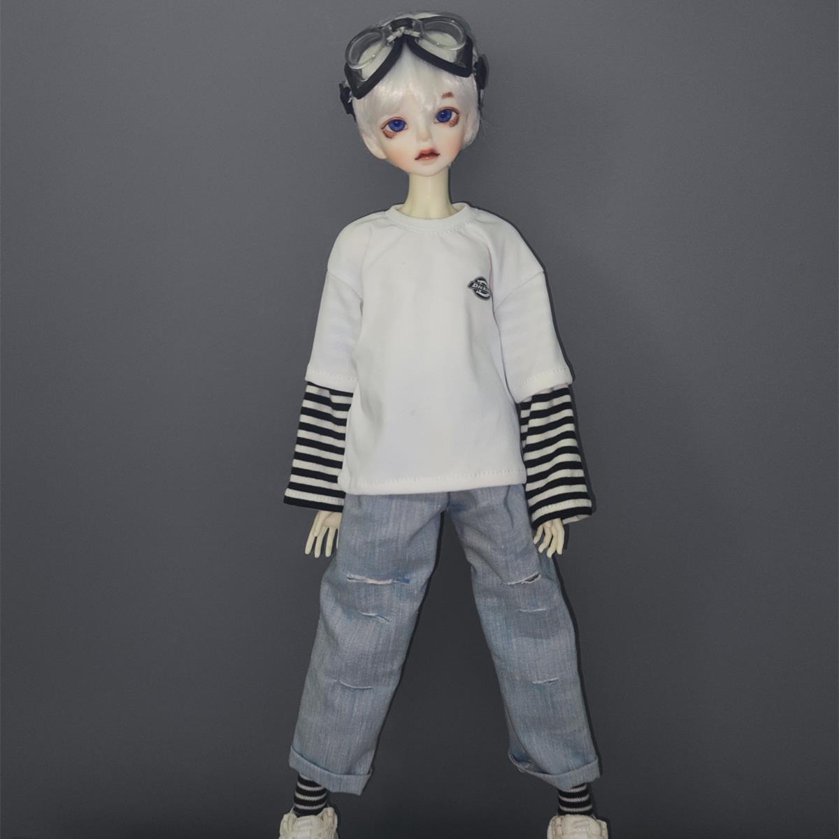 BJD3分 4分 5分 6分 叔叔 假两件上衣+牛仔裤两件套 ob24ob22娃衣