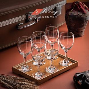 大号高脚白酒杯套装 烈酒杯子 家用创意玻璃个人专用酒具6只装 个性
