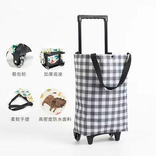 老太太买菜推车便携小拉车万能折叠小购物车带轮子家用取快递手拉