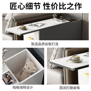 简约现代客厅小户型扶手柜边L^ 岩板边柜轻奢沙发茶几角几储物意式