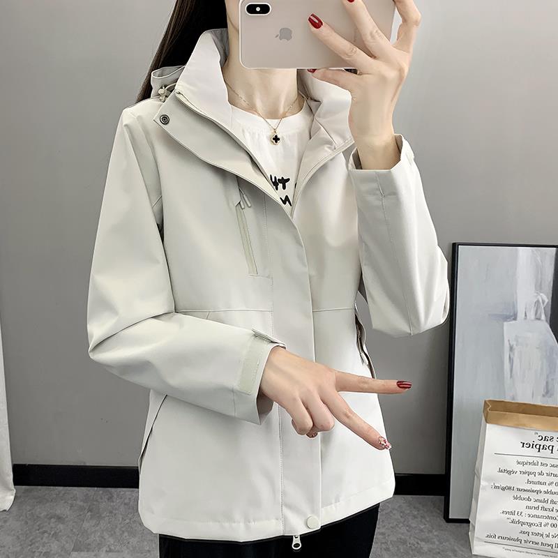 外套冲锋衣女款2025新款春秋单层薄高级感超好看小个子防水防风衣