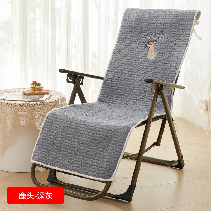 四季通用躺椅垫子有绑带坐垫靠背一体午睡办公室折叠椅子加厚