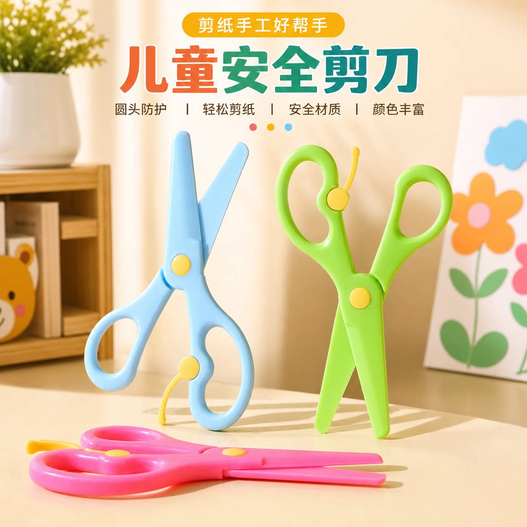 儿童美工安全剪刀幼儿园DIY手工