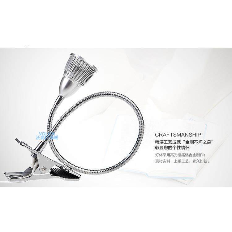 LED软管射灯夹式床头阅读伸缩夹子台灯手机维修工作灯长杆 可调光