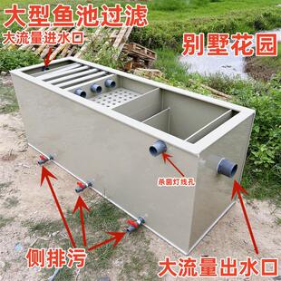 鱼池上滤干湿分离大型过滤盒锦鲤池侧滤过滤器鱼池过滤槽带沉淀仓