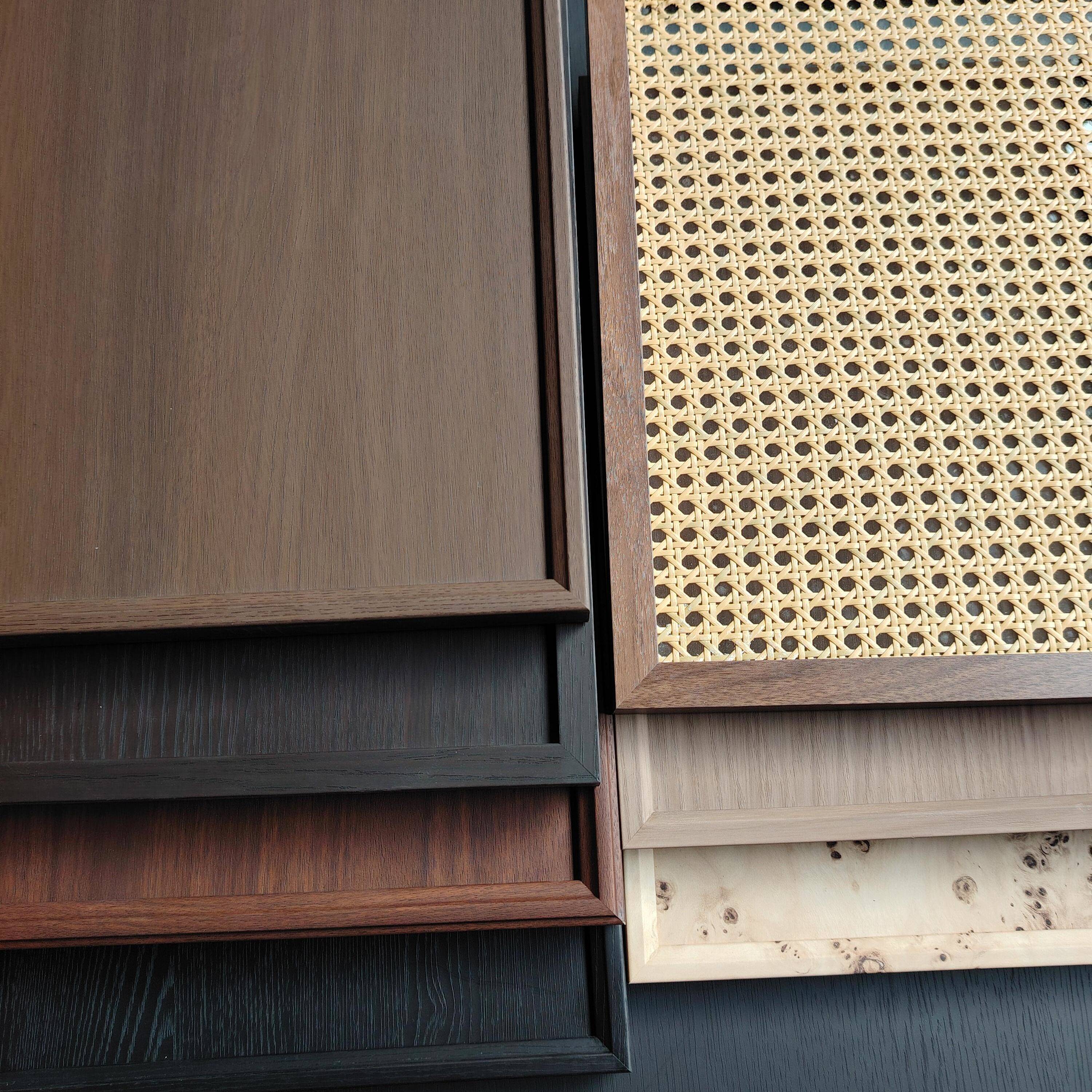 定制厨房橱柜门自装骨骼线藤编柜门定做衣柜中古风门墙柜同色门板