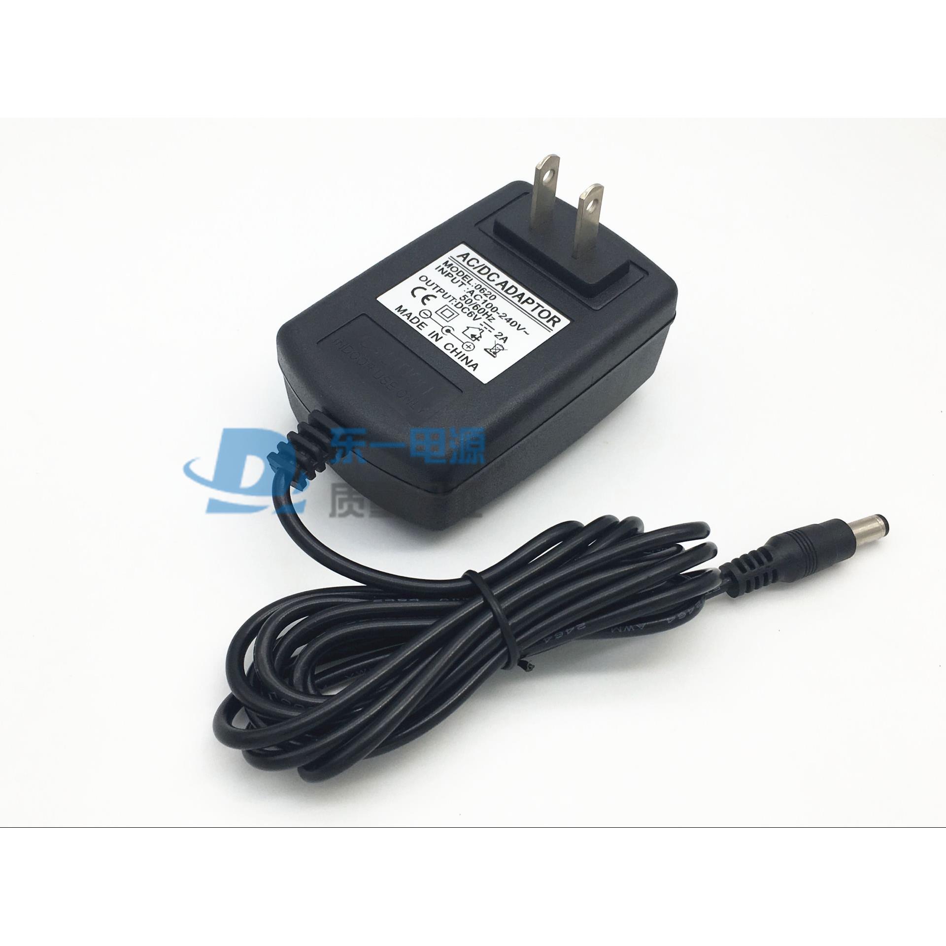 220v转DC6V2A电源适配器 直流稳压电源 变压器6V2A开关电源线
