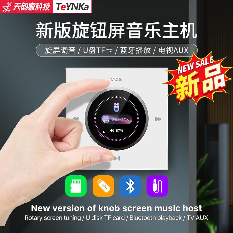家庭背景音乐主机86K2K系统套装 酒店铺用旋钮屏调节音量音响蓝牙