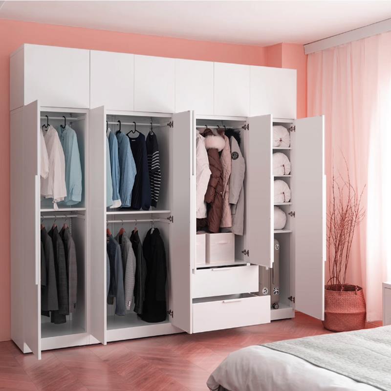 钢制家用衣柜卧室无甲醛组合衣橱抽屉收纳储物柜铰链合页衣柜60CM