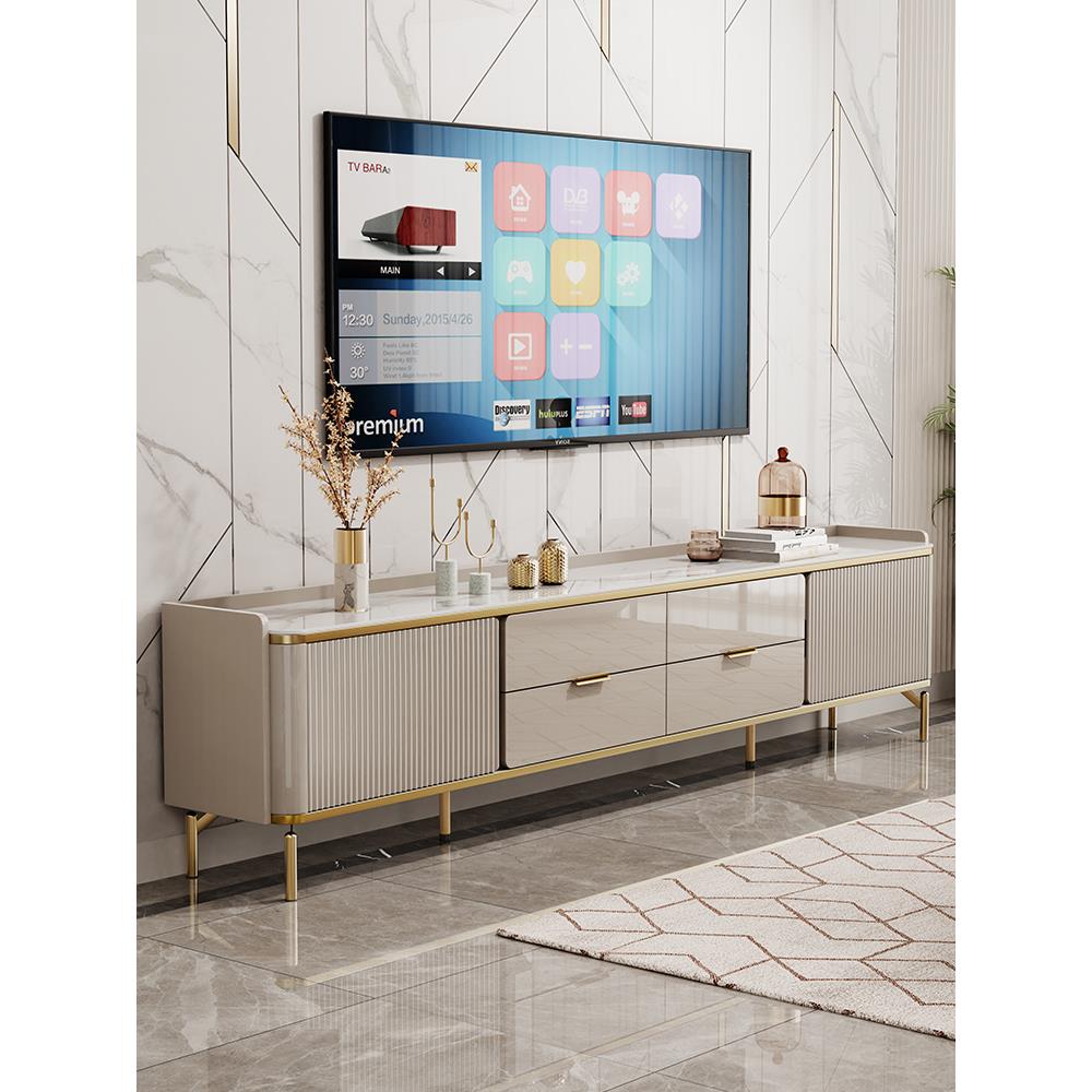 茶几电视柜组合简约现代轻奢高级感客厅家用2025新款岩板电视机柜