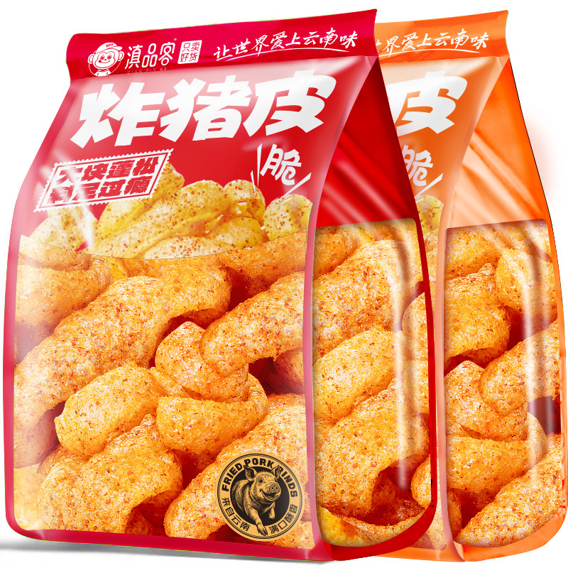 滇品客云南傣味炸猪皮麻辣香酥脆泡皮猪皮休闲零食即食干货下酒菜