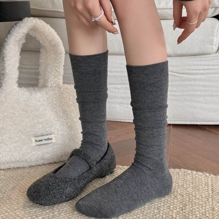 羊毛小腿袜子女秋冬显瘦美腿堆堆