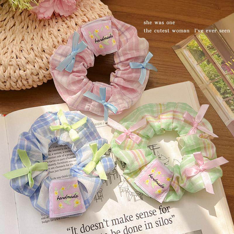 森系蝴蝶结大肠发圈女高弹力扎发皮筋甜美少女发绳不伤发头绳发饰