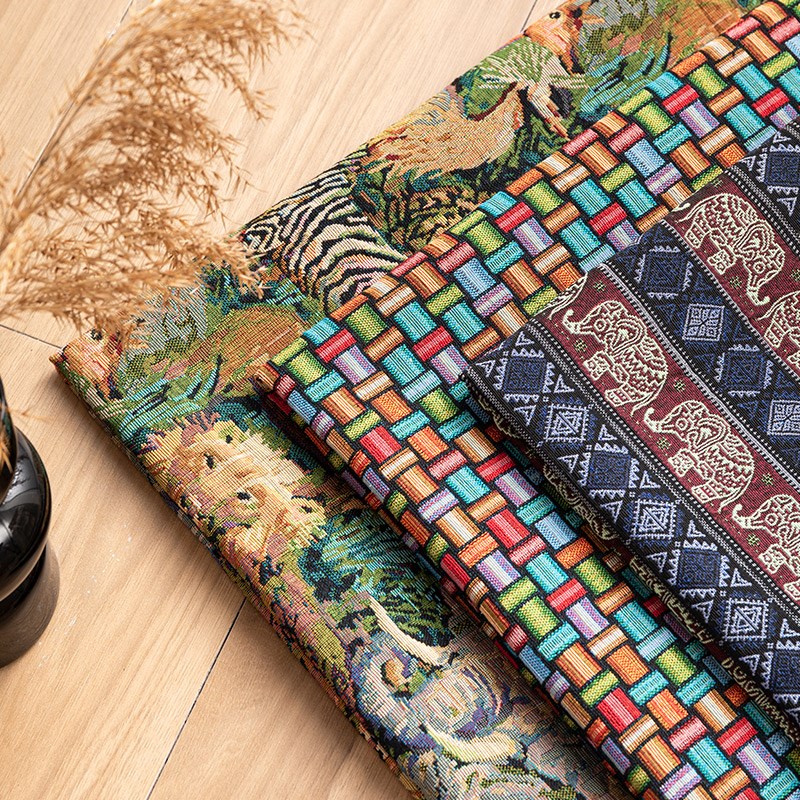 沙发布料面料手工自己做沙发罩零件布头桌布抱枕涤棉提花沙发布